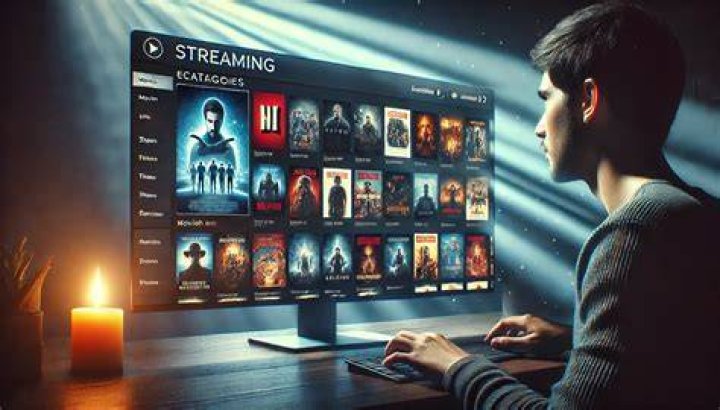 User accessing streaming platform on laptop